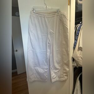 PILCRO Cream Elastic Waist Pants